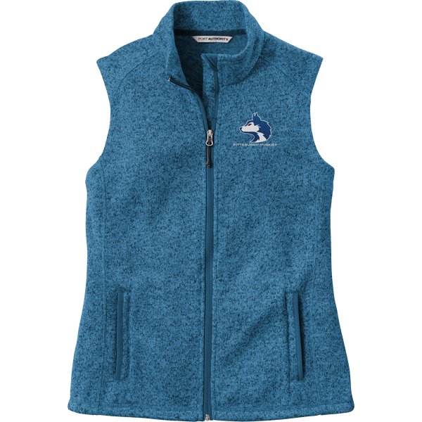 Pittsburgh Huskies Ladies Sweater Fleece Vest