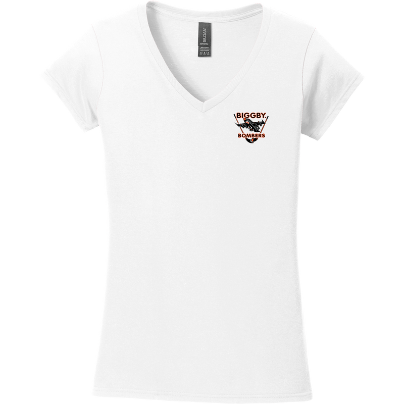 Biggby Bombers Softstyle Ladies Fit V-Neck T-Shirt