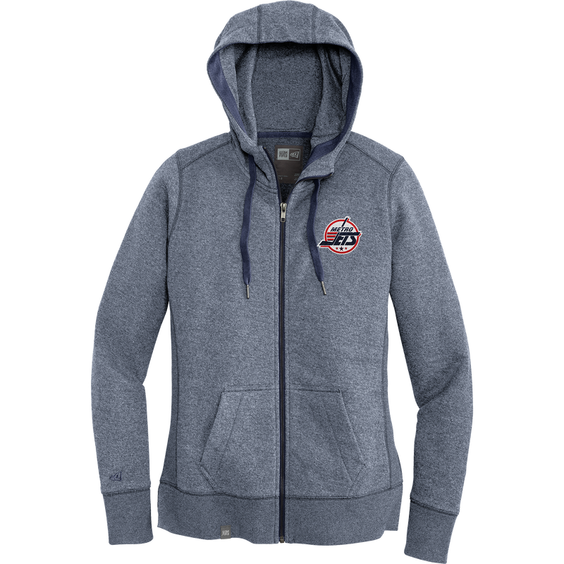 Metro Jets New Era Ladies French Terry Full-Zip Hoodie
