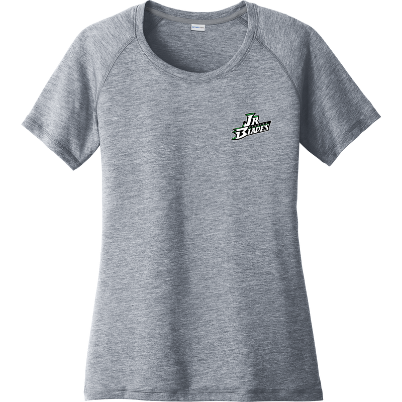 Junior Blades Ladies PosiCharge Tri-Blend Wicking Scoop Neck Raglan Tee