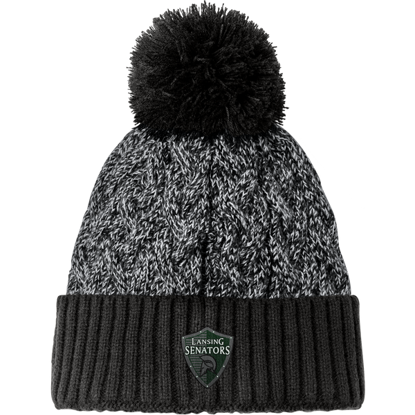 Lansing Senators New Era Marled Knit Pom Beanie
