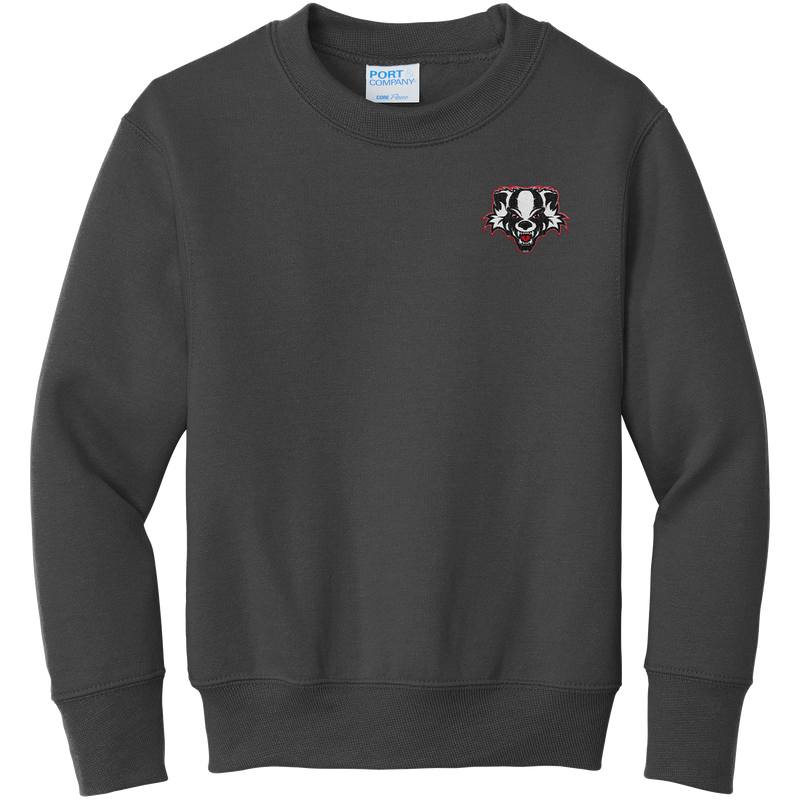 Scary Badgers Youth Core Fleece Crewneck Sweatshirt